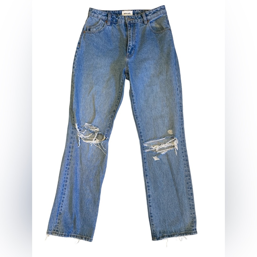Rolla's Original High Rise Straight Jeans Size 28 Organic Cotton Aussie Denim